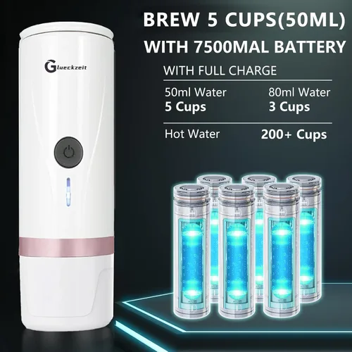 Miniatura 2 de Cafetera eléctrica portátil de café expreso, autocalentadora para viajes en automóvil, para acampar con tipo C, adecuada para café molido y cápsulas