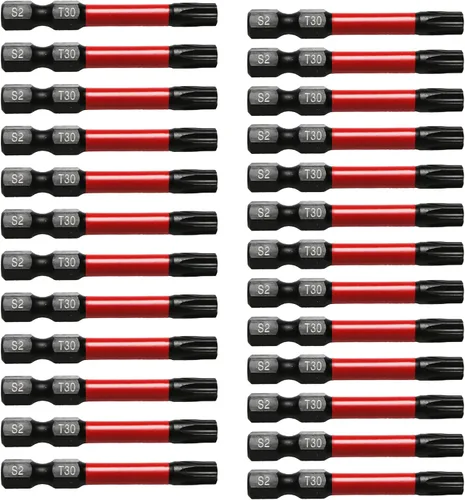 Miniatura 23 de TMAX Juego de puntas de destornillador de cabeza de estrella T6 Torx de 25 piezas, acero S2 de 6 puntos T-6 puntas de inserción de destornillador