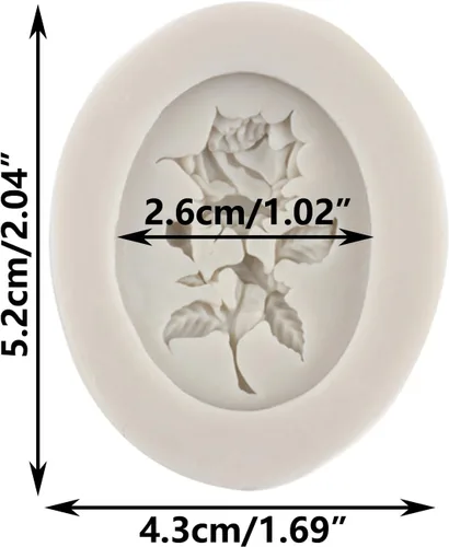 Miniatura 2 de Molde de silicona para marco de fotos de camafeo, molde de fondant de flor de rosa para decoración de tartas, decoración de cupcakes, caramelo