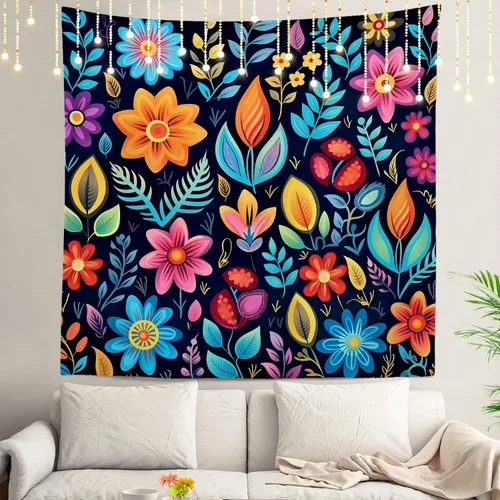 Miniatura 114 de Shrahala Tapiz japonés para colgar en la pared, moderno patrón abstracto de hojas, tapiz grande para dormitorio y sala de estar