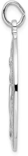 Miniatura 2 de Auriga Fine Jewelry Colgante de plata de ley 925 chapado en rodio sólido de medalla milagrosa (L-1.514in, W-0.793in), regalo para mujer, Metal, No