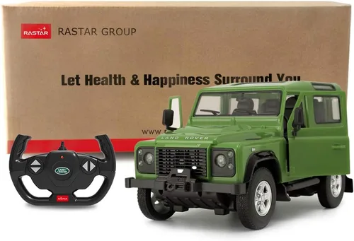 Miniatura 9 de RASTAR Land Rover Defender RC Car, modelo de juguete con control remoto Land Rover 1/14, puertas abiertas por manual, color verde
