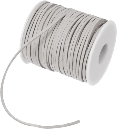 Miniatura 8 de PATIKIL Cordón de gamuza con carrete en rollo de 0.118 in, 50 yardas, cordón plano de piel sintética para collares, pulseras, joyería, cuentas, Azul