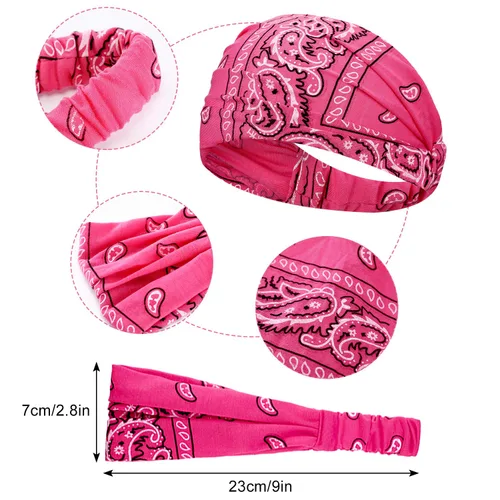Miniatura 2 de WILLBOND 10 diademas anchas para mujer, antideslizantes, anudadas, con diamantes de imitación, elásticas, bohemias, africanas, brillantes