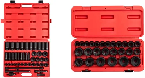 Miniatura 9 de Sunex 2568, juego de llaves de impacto Drive Master de 1/2 pulgada, 43 piezas y juego de llaves combinadas SAE, 14 piezas