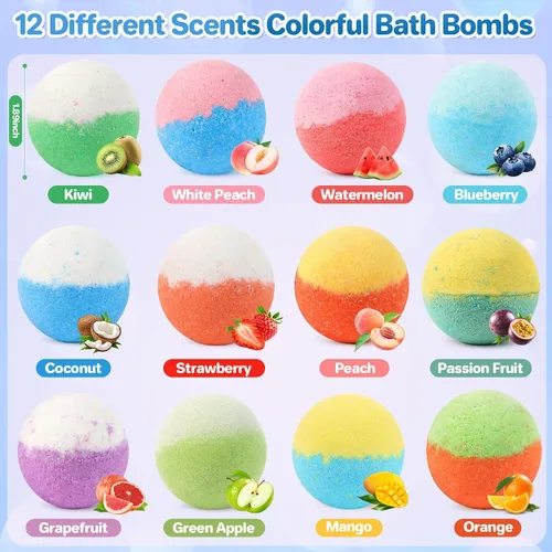 Miniatura 5 de Bombas de baño para niños con sorpresa en el interior, paquete de 24 bombas de baño para niños con juguetes en el interior, juego de regalo de baño