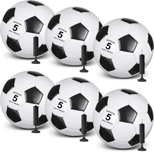 Miniatura 9 de 6 pelotas de fútbol de tamaño a granel 5/4/3 desinfladas con bomba para jóvenes y adultos, práctica de entrenamiento, fútbol para escuela, deportes