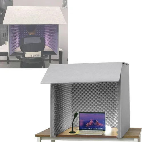 Miniatura 2 de Cabina de grabación portátil insonorizada, cabina de estudio en casa, cubierta insonorizada, escudo de aislamiento simple, escudo absorbente vocal