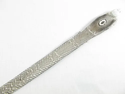 Miniatura 2 de Pelgio Piel de serpiente Cobra auténtica con cinturón para la cabeza de 46 pulgadas de largo natural Natural