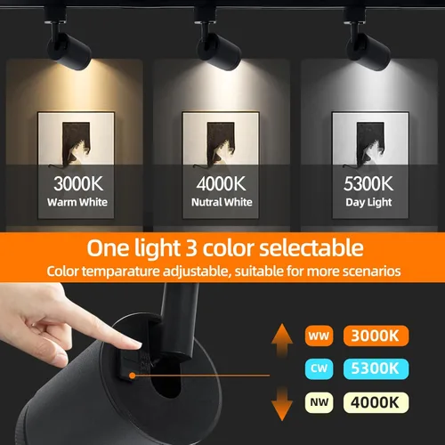 Miniatura 3 de Cabezales de iluminación LED de pista de 10 W, cabezales de luz de riel tipo H, focos brillantes, cabezales de iluminación de pista negros para arte