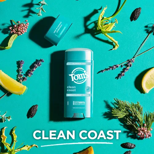 Miniatura 5 de Tom's of Maine Clean Coast - Desodorante natural para hombres y mujeres, sin aluminio, 3.25 onzas (paquete de 2)