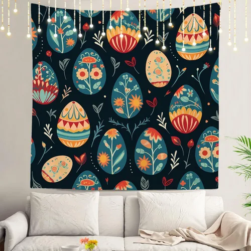 Miniatura 113 de Shrahala Tapiz de pared azul brillante, acuarela azul degradado para colgar en la pared, tapiz grande decorativo de fibra de poliéster, dobladillo
