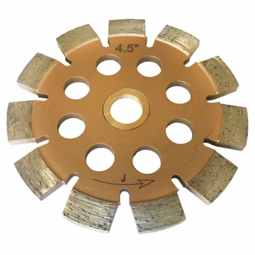 Miniatura 14 de Hoja de punto de inserción estilo sándwich de diamante de 4 pulgadas para extracción de juntas de mortero, ancho de segmento de doble capa de 1/4
