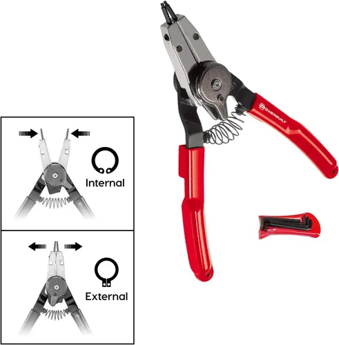 Miniatura 3 de Powerbuilt Juego de alicates de anillo de pistón de alta resistencia de 16 pulgadas / 7 pulgadas, alicates de clip de circuito interno/externo