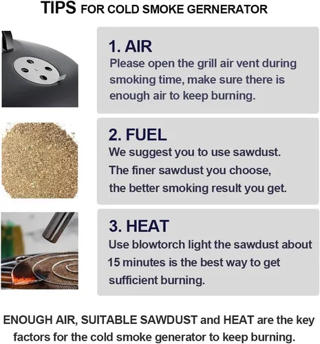 Miniatura 2 de Realcook Generador de humo frío de 8 pulgadas, ahumado en caliente o frío en cualquier parrilla de barbacoa y ahumador, perfecto para salmón