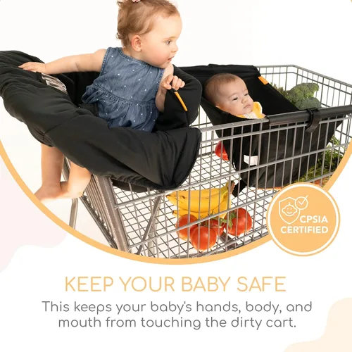 Miniatura 4 de Binxy Baby Funda para silla alta 2 en 1 y funda para carrito de compras para bebé, funda cómoda para carrito de comestibles, funda de carrito