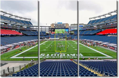 Miniatura 63 de 3 piezas de arte de pared deportivo del equipo de fútbol de los Vikings de Estados Unidos, pinturas de estadios deportivos Minnesota, Estados