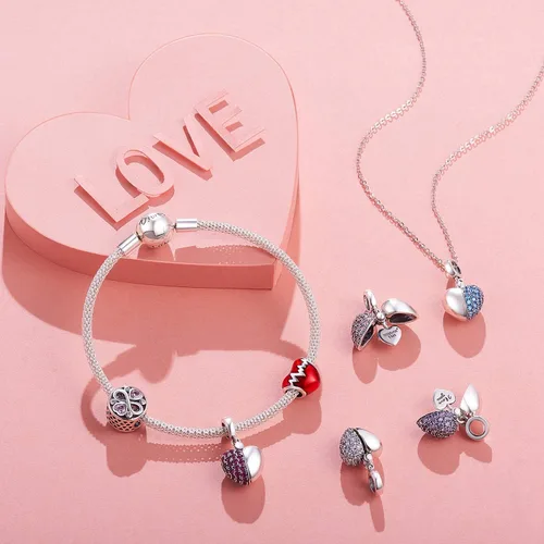 Miniatura 3 de NINGAN Abalorio colgante con texto en inglés I Love You para mujeres niñas esposa mamá hija amigas con circonia cúbica 5A para pulseras de abalorios