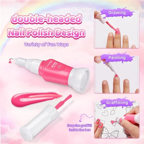Miniatura 7 de Kit de esmalte de uñas para niñas de 7, 8, 9, 10, 11, 12 años, cosméticos, para fiestas de niñas de 7, 8, 9, 10, 11 y 12 años, manicura de gel BUNNY