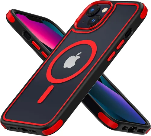 Miniatura 11 de Mobnano Funda para iPhone 13 Pro, compatible con MagSafe, funda transparente con anillo magnético, diseño multicolor protector a prueba de golpes
