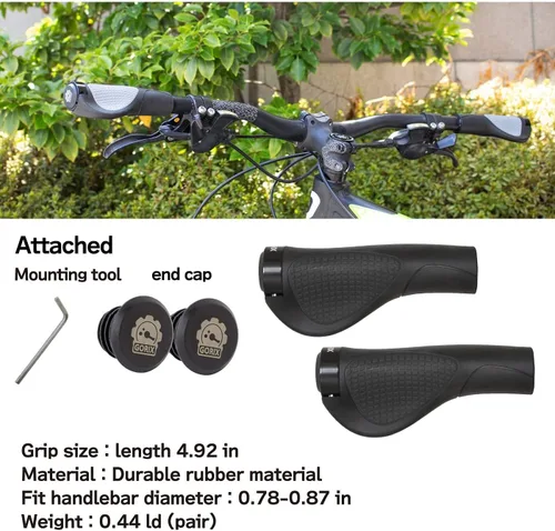 Miniatura 7 de GORIX Bicicleta Ergo Grips Bar End Cycle Lock en manillar Bicicleta de montaña MTB (GX-D2 (Edición Global))