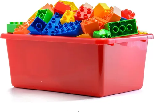 Miniatura 3 de Prextex Contenedores de almacenamiento de plástico para juguetes, paquete de 4 recipientes, caja de almacenamiento para organizadores de armario