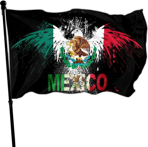 NASIAN Bandera de México, banderas mexicano-americanas para exteriores, 3 x 5, doble cara, México, Estados Unidos, bandera de la amistad, bandera