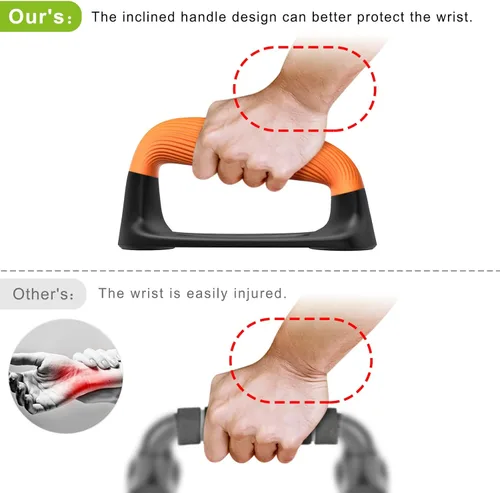 Miniatura 3 de Kipika Barras para Flexiones, Soportes de Flexiones con Mango de Plástico Suave Engrosado, Base Estable y Antideslizante, Mangos para Flexiones A
