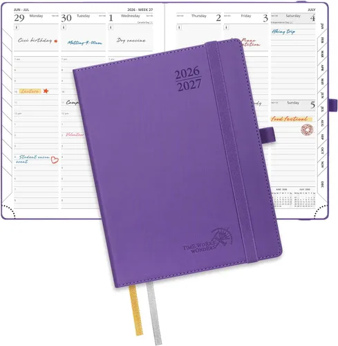 Miniatura 37 de POPRUN Agenda de bolsillo 2026-2027, tamaño del bolso, 4 x 6.25 pulgadas, calendario de bolsillo (julio de 2026 a junio de 2027) para bolso