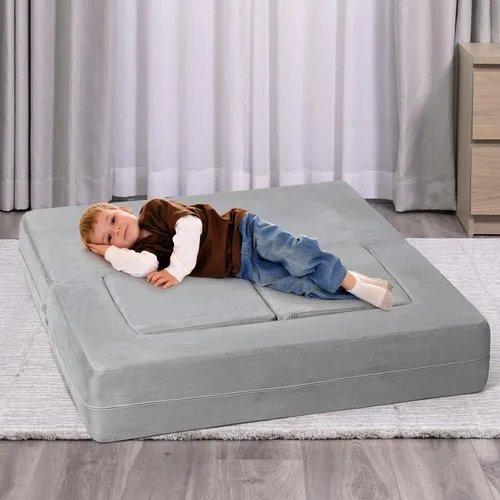 Miniatura 6 de Sofá infantil de 12 piezas modular con estrellas que brillan en la oscuridad, sofá convertible plegable de espuma para niños y niñas, muebles