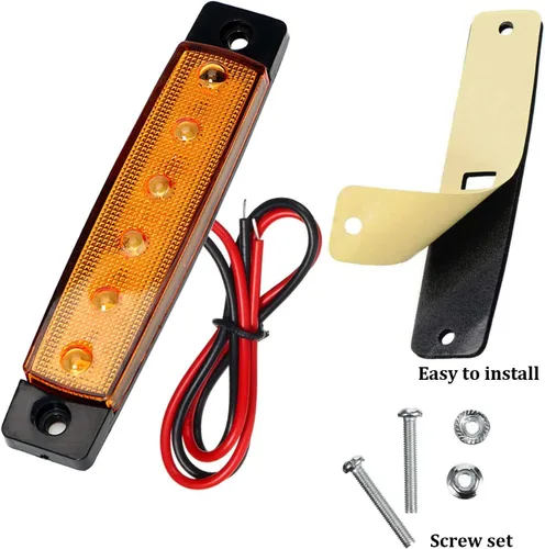 Miniatura 2 de KEING Paquete de 30 indicadores LED sellados de 3.8 pulgadas, impermeables, ámbar/rojo/blanco, 6 indicadores de marcador, lámparas de liquidación