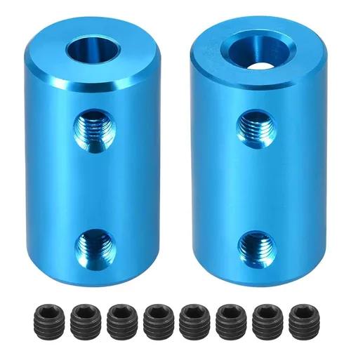 Miniatura 6 de TA-VIGOR Juego de 2 tornillos de acoplamiento de eje de 0.157 in a 0.197 in, conector de junta rígida de eje L20 x D12, aleación de aluminio