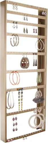 Miniatura 17 de Angelynn's Luka - Organizador de aretes montado en la pared, solo para aretes pequeños, aretes colgantes de poste, estante colgante de Bronce frotado