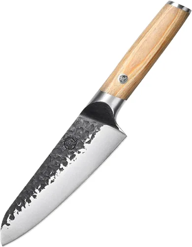 Miniatura 10 de MITSUMOTO SAKARI Cuchillo japonés Nakiri de 7 pulgadas, acero SKD-11 Wide 2mm Nakiri blade for vegetable push cuts, 3-layer SKD-11 steel, textured