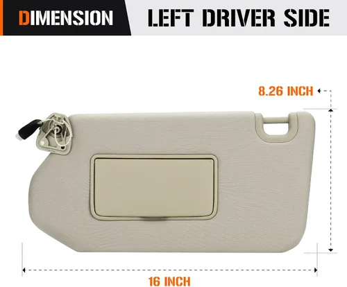 Miniatura 7 de Visera solar con luz para Nissan Pathfinder 2013-2018, Infiniti QX60 2014-2017, JX35 2013, reemplazo de visera solar beige del lado izquierdo