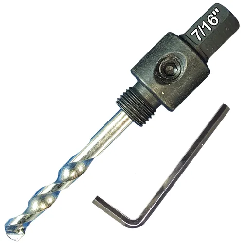 Miniatura 75 de Sierra de agujero HSS con mandril piloto de 2 piezas de alta velocidad para perforar madera y acero, broca de 1/4" de diámetro y eje, broca piloto