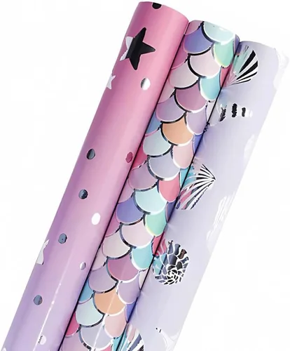 Miniatura 10 de Viadom Papel de regalo negro mate, papel de brillo perlado de color sólido, papel de regalo perfecto para bodas, día de San Valentín, cumpleaños