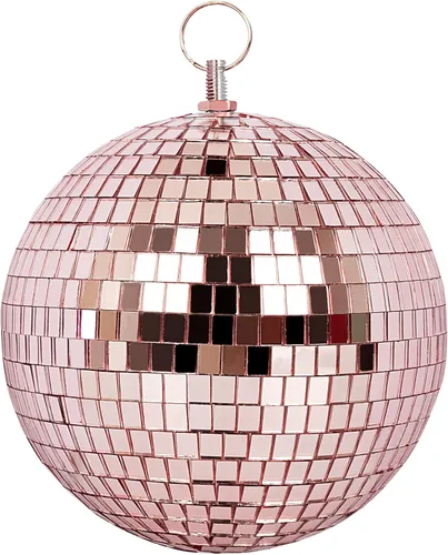 Bola de espejo para discoteca, DJ, club, fiesta, boda, decoración del hogar, Muscab bola de discoteca de 6 pulgadas con anillo para colgar, oro rosa