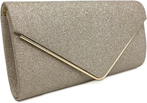 Miniatura 4 de Bolso de noche brillante para mujer, bolso de mano para boda, bolso de novia, bolso de fiesta con cadena desmontable, plateado