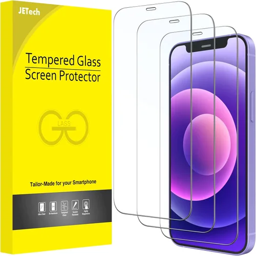 Miniatura 13 de JETech Protector de pantalla de cobertura completa para iPhone 12/12 Pro de 6.1 pulgadas, película de vidrio templado con herramienta de fácil