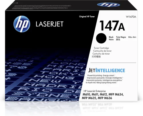 HP Cartucho de tóner negro 147A | Funciona con LaserJet Enterprise M610, M611, M612, LaserJet Enterprise MFP M634, M635, M636 | W1470A