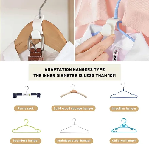 Miniatura 5 de 100 conectores para colgar ropa, extensores de plástico resistentes, ganchos de conexión de terciopelo, ganchos de suspensión en cascada para 100