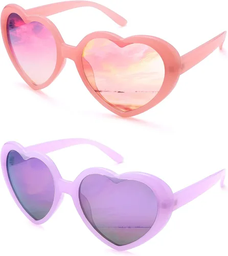Pro Acme Lentes de sol de moda con forma de corazón para mujer, de gran tamaño, vintage, encantadores, polarizados, 2.165 in