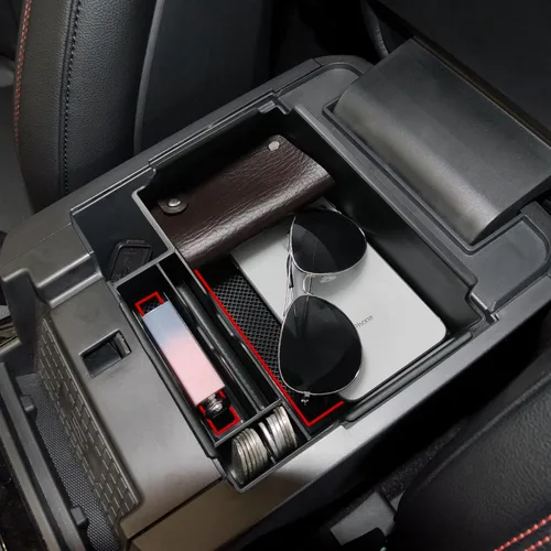 Miniatura 4 de Bandeja organizadora de consola central compatible con Ford Explorer 2020-2023 2024 2025 2026, maximiza el espacio, fácil instalación, acceso al Rojo