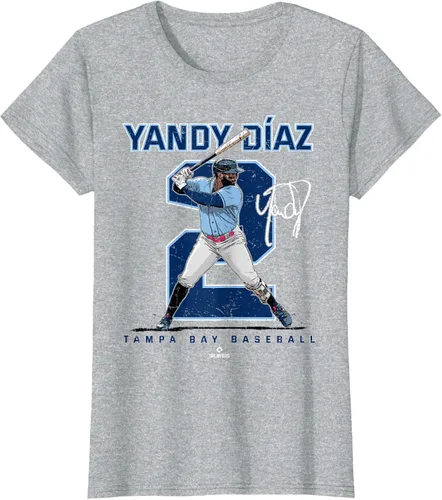 Miniatura 16 de Camiseta Number and Portrait Yandy Diaz Tampa Bay MLBPA, Negro