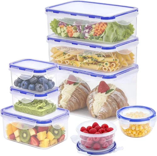 Miniatura 15 de KIGI Pequeño recipiente de plástico para almacenamiento de alimentos para aperitivos, almuerzo y preparación de comidas, sin BPA, tapas herméticas