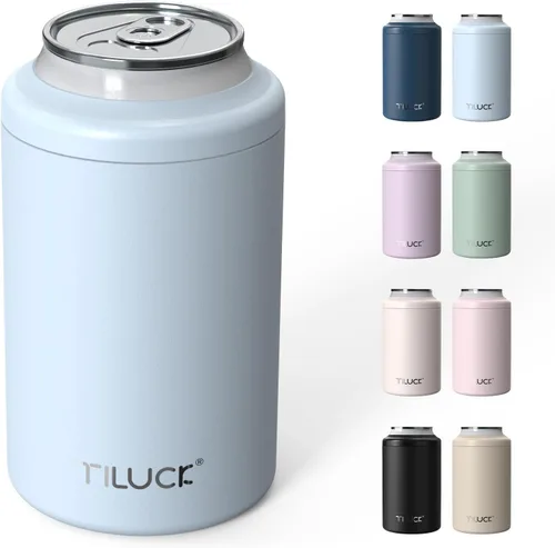 Miniatura 30 de TILUCK Enfriador de Latas Delgadas para Cerveza Delgada y Seltzer Duro, Acero Inoxidable, Acero Inoxidable Aislado de Doble Pared para Latas Cactus