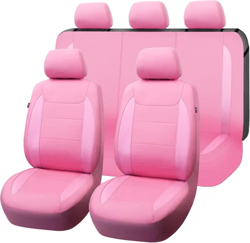 Miniatura 31 de Fundas para asientos de coche Flying Banner, protectoras, impermeables, de cuero sintético con fibra de carbono para asientos delanteros y traseros