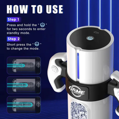 Miniatura 6 de Masturbador masculino automático, juguete sexual masculino con 9 modos de empuje y vibración, juguete de mamada, masturbadores masculinos