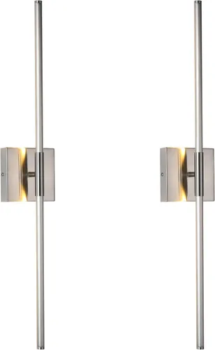 Miniatura 8 de Juego de 2 apliques de pared LED en oro cepillado con luz blanca cálida